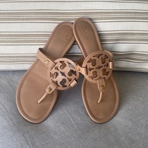 Tory Burch Nude Sandals with gold hardware
